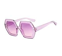 TYUVIVO Oversized Hexagon Sunglasses Women for Men Trendy Luxury Vintage Punk Sexy Ladies Big Frame(Purple)