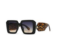 TYUVIVO Oversized Sunglasses Women for Female Luxury Vintage Popular Punk(Black Blue Tea)