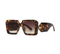TYUVIVO Oversized Sunglasses Women for Female Luxury Vintage Popular Punk(Leopard Tea)