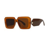 TYUVIVO Oversized Sunglasses Women for Female Luxury Vintage Popular Punk(Tea Tea)
