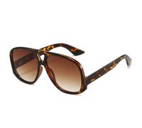 TYUVIVO Oversized Women Sunglasses Fashion Gradient Uv400 Men(Leopard tea gradient)