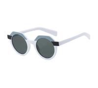 TYUVIVO Popular Fashion Round Women Punk Sunglasses Retro Rivets Men Trending Uv400(white)