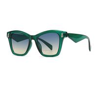 TYUVIVO Popular Oversized Frame Cat-eye Decorative Sunglasses Street Photography(green)