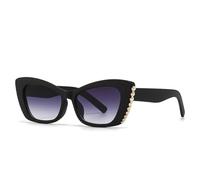 TYUVIVO Popular Sunglasses Street Photography Popular Model Cat Eye Pearl Decorativ(Gradient Gray)