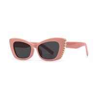 TYUVIVO Popular Sunglasses Street Photography Popular Model Cat Eye Pearl Decorativ(Pink)