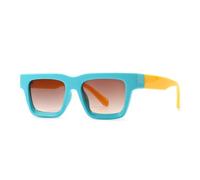 TYUVIVO Popular Sunglasses Women Retro Blue Green Yellow RED Shades Trending Men Gradient Sun Glasses UV400,blue yellow,One size