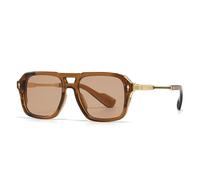 TYUVIVO Retro Double Bridges Men Rivets Sunglasses Fashion Gray Gradient Shades UV400 Women Punk Sun Glasses,C5 Tea,One size