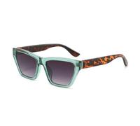 TYUVIVO Retro Gradient Cat Eye Women Sunglasses Leopard Print Frame Men Uv400(green)