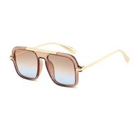 TYUVIVO Retro Gradient Men Women Sunglasses Luxury Shades Men Glasses Uv400(tea blue)