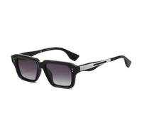 TYUVIVO Retro Gradient Women Sunglasses Leopard Rivet Frame Men Versatile Uv400(black grey)