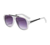 TYUVIVO Retro Gradient Women Sunglasses Luxury Rivet Thick Frame Men Uv400(white grey)