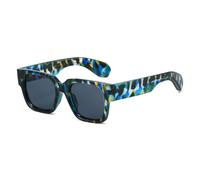 TYUVIVO Retro Irregular Color Matching Women Sunglasses Personality Leopard Men Uv400(blue leopard)