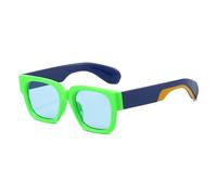 TYUVIVO Retro Irregular Color Matching Women Sunglasses Personality Leopard Men Uv400(green blue)