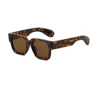 TYUVIVO Retro Irregular Color Matching Women Sunglasses Personality Leopard Men Uv400(leopard brown)
