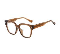 TYUVIVO Retro Large Frame Leopard Anti Blue Light Glasses Unisex Casual(dark brown)