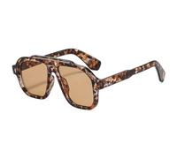 TYUVIVO Retro Leopard Frame Women Sunglasses Luxury Rivet Frame Punk Men Uv400(black bract tea)