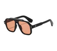 TYUVIVO Retro Leopard Frame Women Sunglasses Luxury Rivet Frame Punk Men Uv400(black red tea)