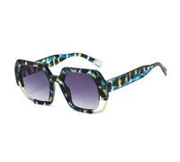 TYUVIVO Retro Leopard Print Gradient Oval Men and Women Personality Hollow Frame Uv400(blue leopard)