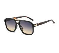 TYUVIVO Retro Leopard Print Gradient Women Sunglasses Contrast Color Irregular Men Uv400(black grey tea)