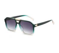 TYUVIVO Retro Leopard Print Gradient Women Sunglasses Contrast Color Irregular Men Uv400(green tea grey)