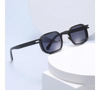 TYUVIVO Retro Metal Women Luxury Sunglasses Gradient Uv400 Fashion Men Punk(Golden blue grey tea)