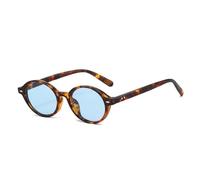 TYUVIVO Retro Oval Women Sunglasses Personality Luxury Frame Men Uv400(leopard blue)