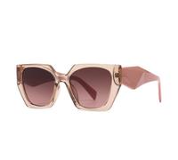 TYUVIVO Retro Polygonal Cat Eye Gradient Women Sunglasses Luxury Irregular FrameUv400(tea)