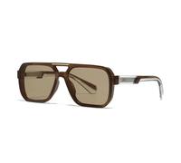 TYUVIVO Retro Rivets Double Men Sunglasses Uv400 Fashion Women Luxury(Coffee tea)