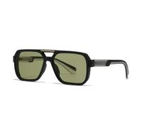 TYUVIVO Retro Rivets Double Men Sunglasses Uv400 Fashion Women Luxury(Matte black green)