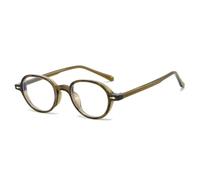 TYUVIVO Retro Small Frame Oval Leopard Anti Blue Light Glasses Unisex Rivet(green)
