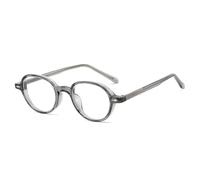 TYUVIVO Retro Small Frame Oval Leopard Anti Blue Light Glasses Unisex Rivet(grey)