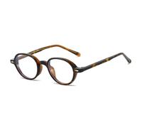 TYUVIVO Retro Small Frame Oval Leopard Anti Blue Light Glasses Unisex Rivet(leopard)