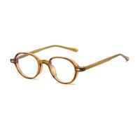 TYUVIVO Retro Small Frame Oval Leopard Anti Blue Light Glasses Unisex Rivet(light brown)