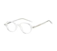 TYUVIVO Retro Small Frame Oval Leopard Anti Blue Light Glasses Unisex Rivet(Transparency)