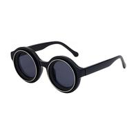 TYUVIVO Small Frame Round Steampunk Sunglasses Men Luxury Punk Glasses For Male Shades Vintage Eyewear UV400,C1BlackGoldGray,One size