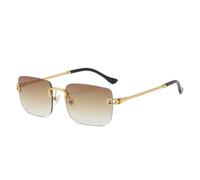 TYUVIVO Sunglasses Women Men Rimless Gradient Sun Glasses Shades Cutting Lens Ladies Frameless Eyeglasses Retro Fashion,Gradient brown,One size