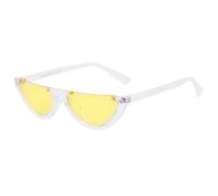 TYUVIVO Sunnies Sunglasses Women Retro Vintage Pink Lens Cat Eye Frame Sun Glasses Girls Shades,C6 clear yellow,One size
