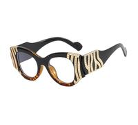 TYUVIVO Vintage Anti Blue Light Cat Eye Glasses Women for Female Luxury BigFrame(Leopard)