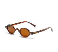 TYUVIVO Vintage Fashion Round Sunglasses Women Men Luxury Popular Small Frame Punk Travel(Leopard Brown)