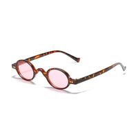 TYUVIVO Vintage Fashion Round Sunglasses Women Men Luxury Popular Small Frame Punk Travel(Leopard Pink)