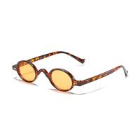TYUVIVO Vintage Fashion Round Sunglasses Women Men Luxury Popular Small Frame Punk Travel(Leopard Yellow)