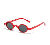 TYUVIVO Vintage Fashion Round Sunglasses Women Men Luxury Popular Small Frame Punk Travel(Red Black)