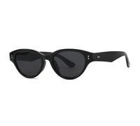 TYUVIVO Vintage Ladies Cat Eye Sunglasses Women for Men Popular Luxury Trend Punk Rivet Uv400(Black Black)