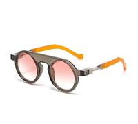 TYUVIVO Vintage Luxury Round Sunglasses Women for Men Popular Steampunk Party(Gray Pink)