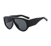 TYUVIVO Vintage Oversized One Piece Sunglasses Women for Men Punk Popular Big Frame Luxury(Black Black)