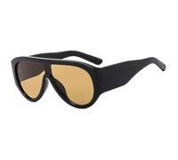 TYUVIVO Vintage Oversized One Piece Sunglasses Women for Men Punk Popular Big Frame Luxury(Black Tea)