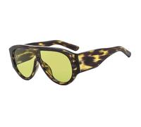 TYUVIVO Vintage Oversized One Piece Sunglasses Women for Men Punk Popular Big Frame Luxury(Leopard Green)