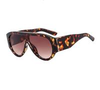 TYUVIVO Vintage Oversized One Piece Sunglasses Women for Men Punk Popular Big Frame Luxury(Leopard Tea)