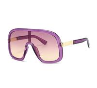 TYUVIVO Vintage Oversized One Piece Sunglasses Women for Men Punk Popular Big Frame Luxury Uv400(Purple Purple)