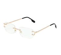 TYUVIVO Vintage Rimless Sunglasses Women Luxury Popular Small Rectangle Gradient Fashion(Clear)
